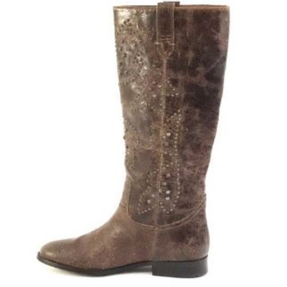 frye & co Distressed Leather Phoenix Studded Boots - Picture 3 of 10